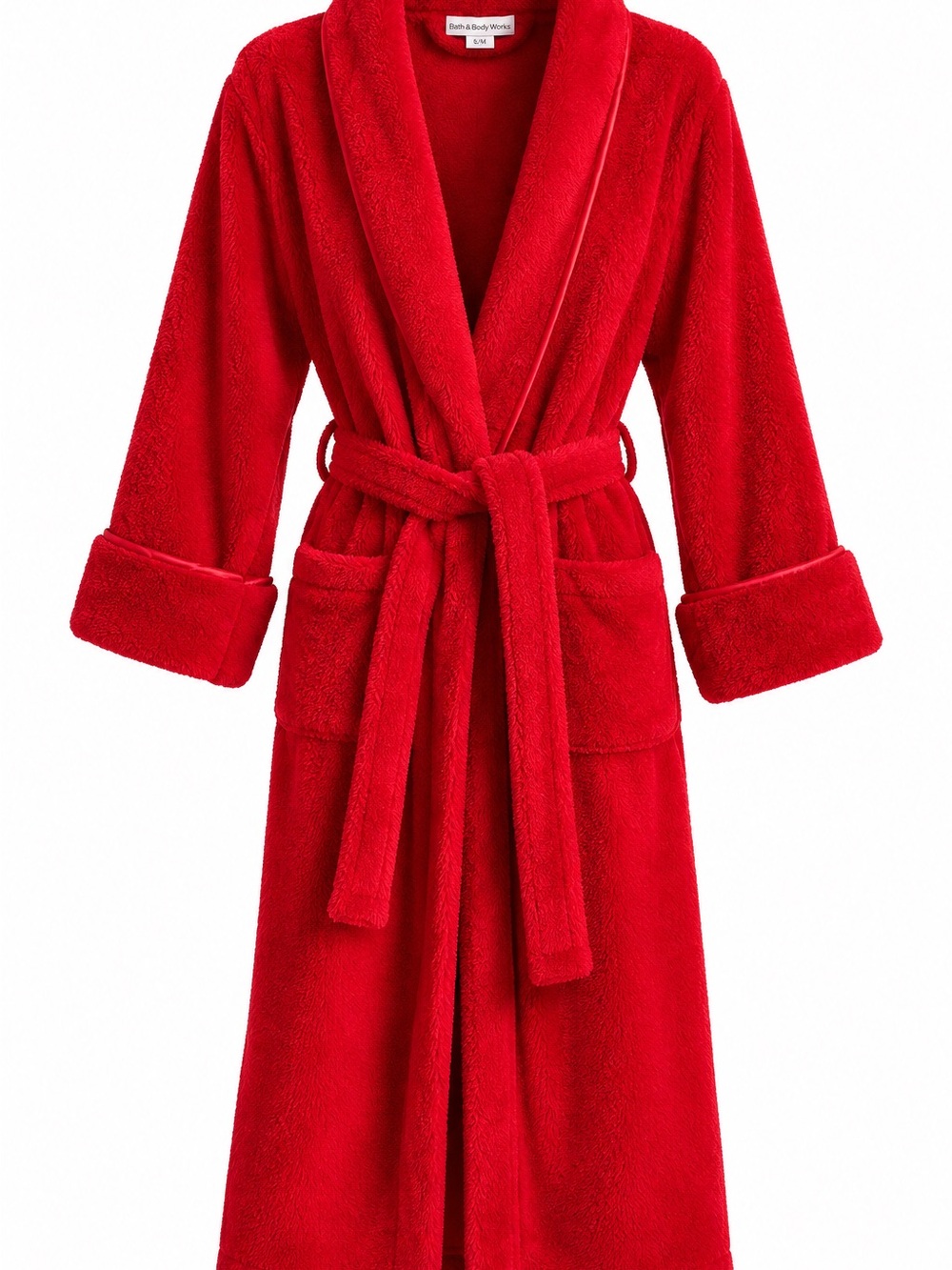 Bath & Body Works Red Plush Women's Robe - Cozy Shawl Collar
